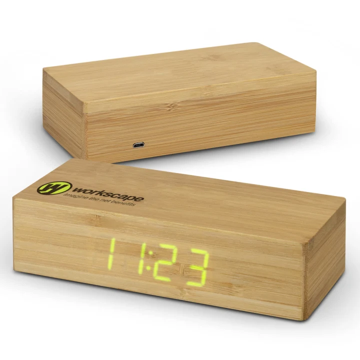 Bamboo Wireless Charging Clock - image 2