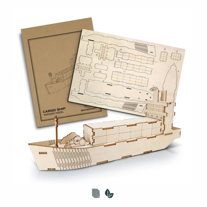 BRANDCRAFT Cargo Ship Wooden Model - image 1
