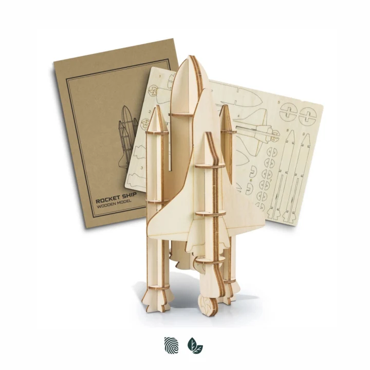 BRANDCRAFT Rocket Ship Wooden Model - image 1