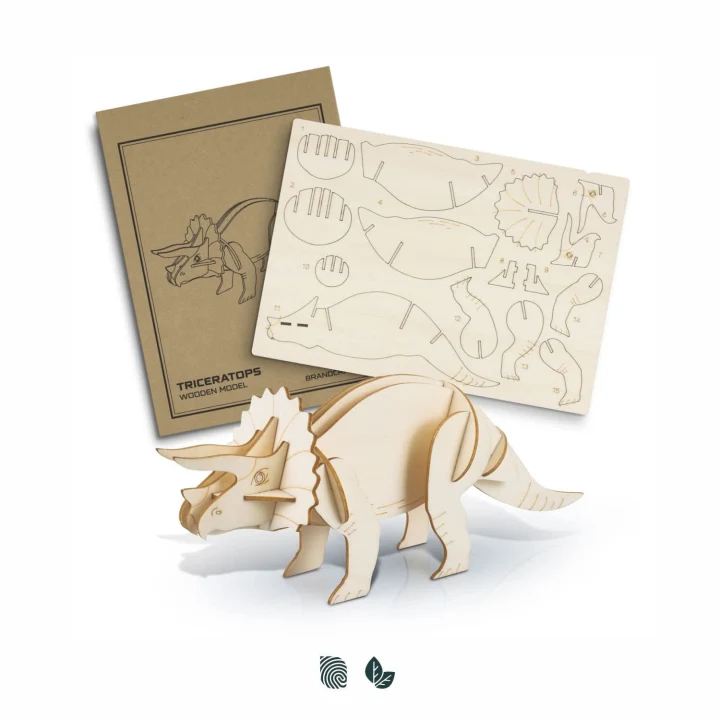 BRANDCRAFT Triceratops Wooden Model - image 1