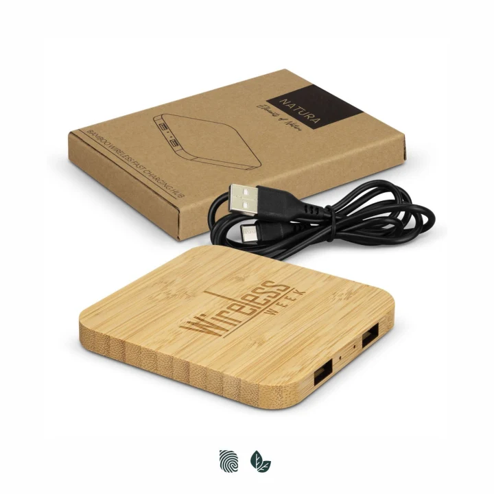 NATURA Bamboo Wireless Fast Charging Hub - image 1