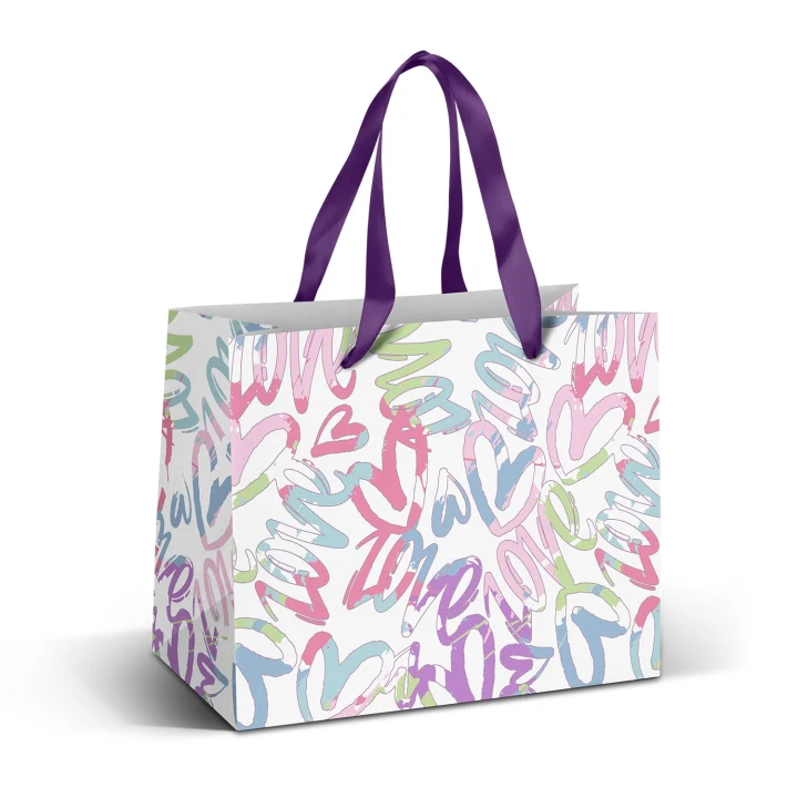 Medium Ribbon Handle Paper Bag - Full Colour - image 1
