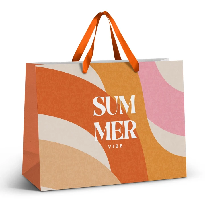 Extra Large Ribbon Handle Paper Bag - Full Colour - image 1