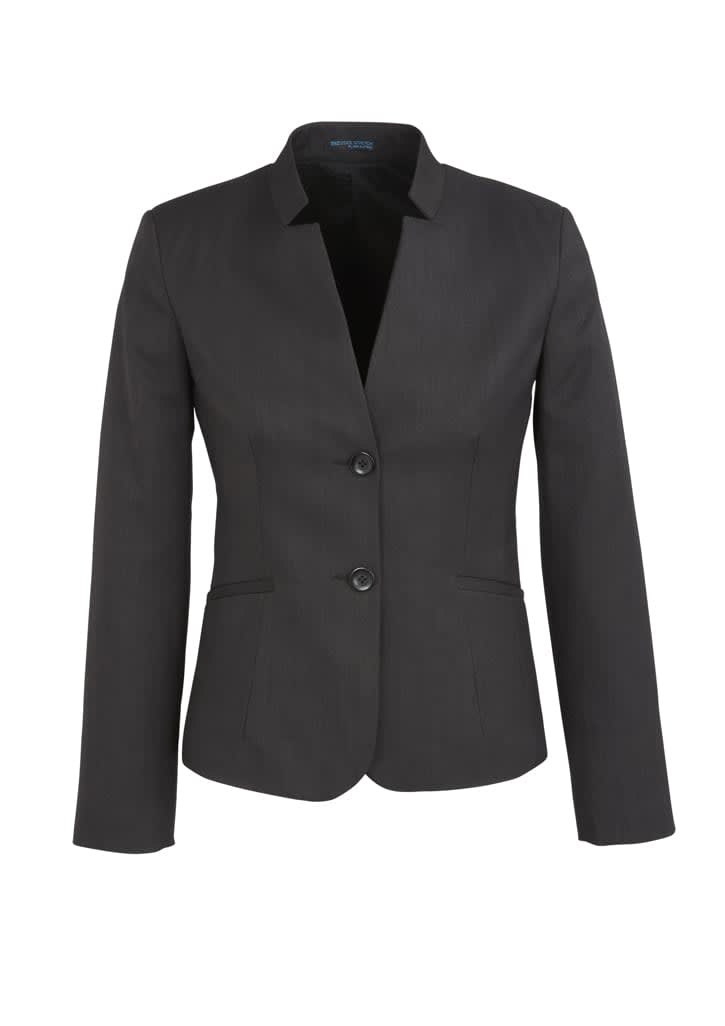 Womens Cool Stretch Short Jacket with Reverse Lapel - 60113 Image Charcoal