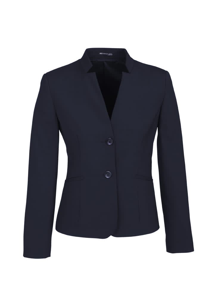 Womens Comfort Wool Stretch Short Jacket with Reverse Lapel - 64013 Image Navy