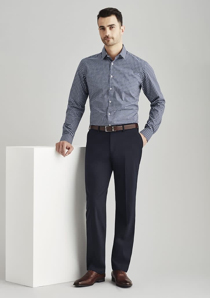 Mens Comfort Wool Stretch Flat Front Pant