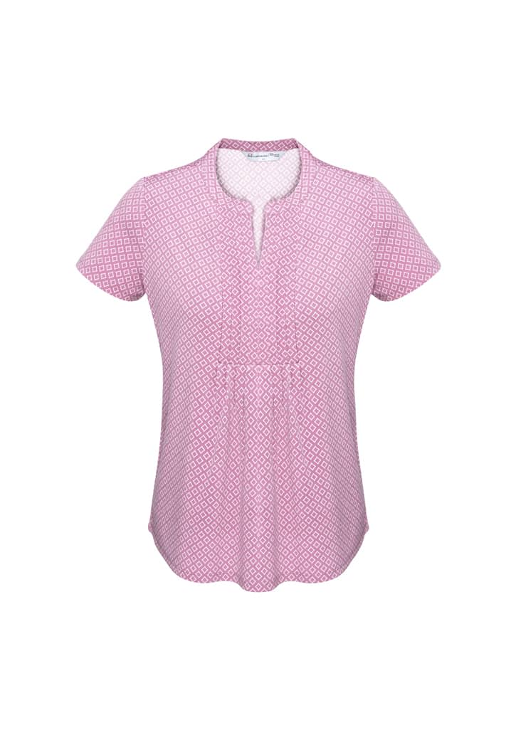 Womens Advatex Ella Diamond Pleat Knit Top - AC42812 Image Melon