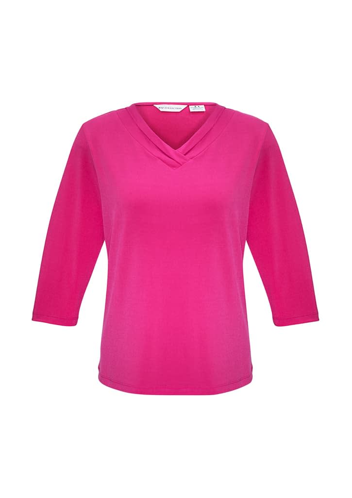 Womens Lana 3/4 Sleeve Top - K819LT Image Fuchsia