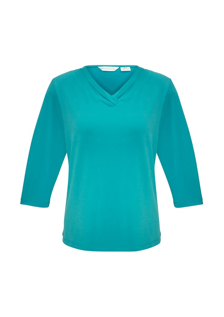 Womens Lana 3/4 Sleeve Top - K819LT Image Turquoise