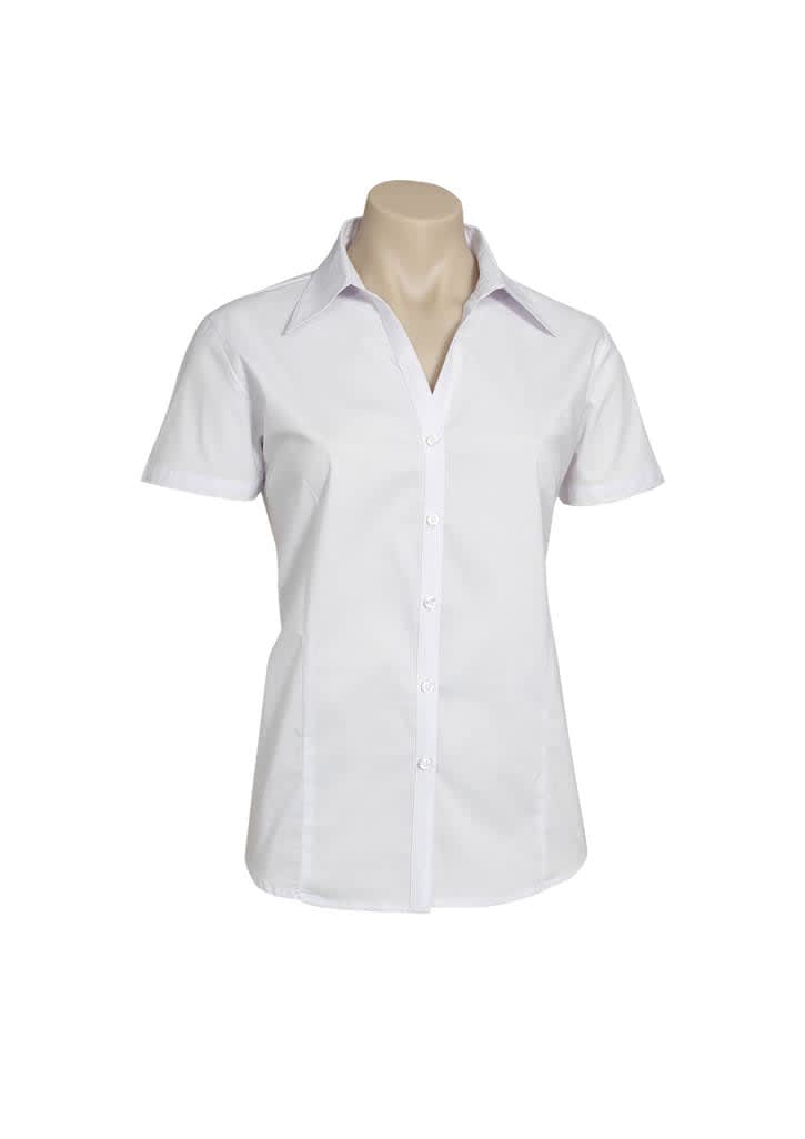 Womens Metro Short Sleeve Shirt - LB7301 Image White