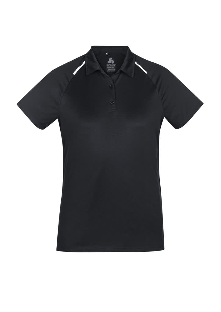 Womens Academy Short Sleeve Polo - P012LS Image Black/White
