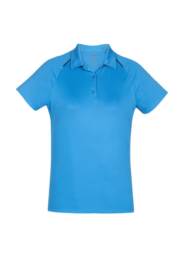 Womens Academy Short Sleeve Polo - P012LS Image Cyan/Navy