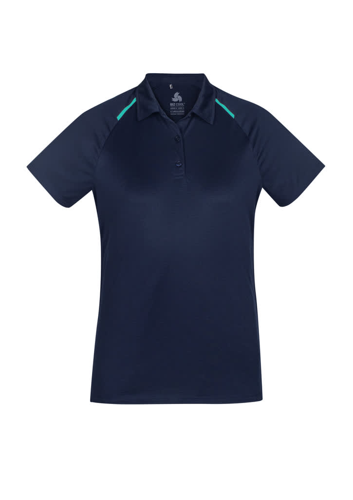 Womens Academy Short Sleeve Polo - P012LS Image Navy/Teal