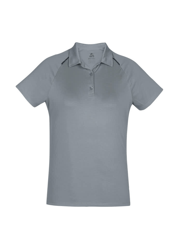 Womens Academy Short Sleeve Polo - P012LS Image Silver/Charcoal