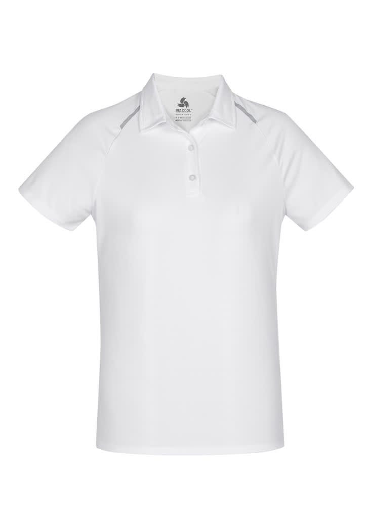 Womens Academy Short Sleeve Polo - P012LS Image White/Silver