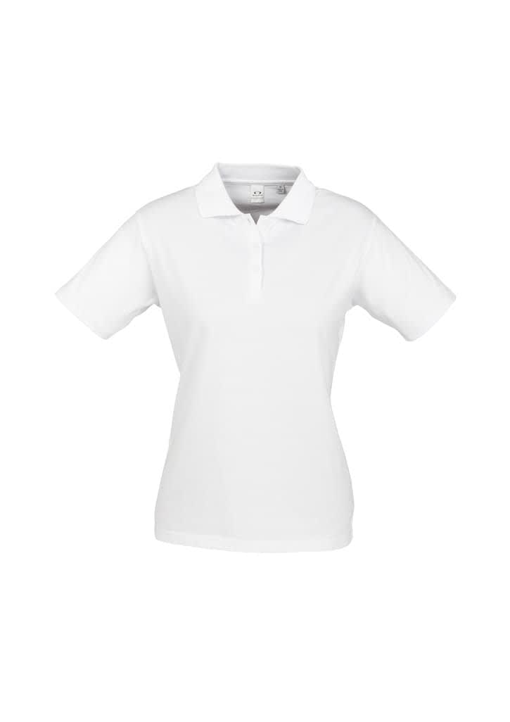 Womens Ice Short Sleeve Polo - P112LS Image White