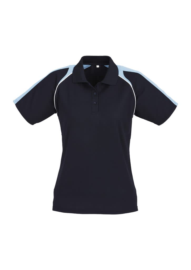 Womens Triton Short Sleeve Polo - P225LS Image Navy/Spring Blue/White