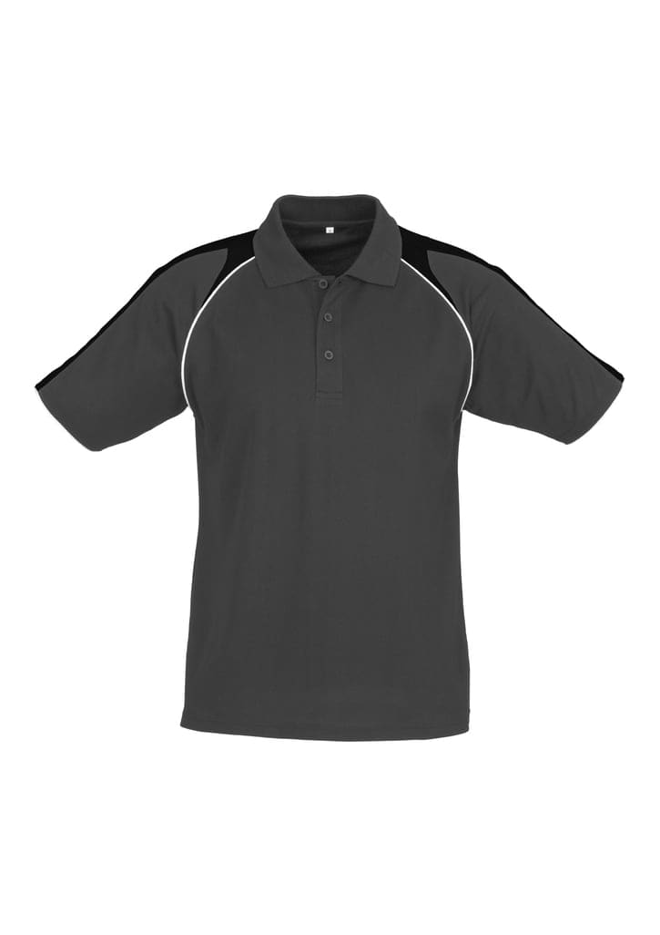 Mens Triton Short Sleeve Polo - P225MS Image Ash/Black/White