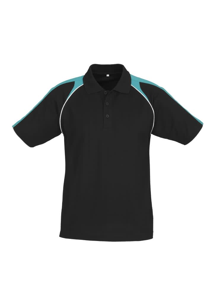 Mens Triton Short Sleeve Polo - P225MS Image Black/Teal/White
