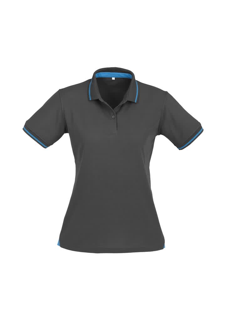 Womens Jet Short Sleeve Polo - P226LS Image Steel Grey/Cyan