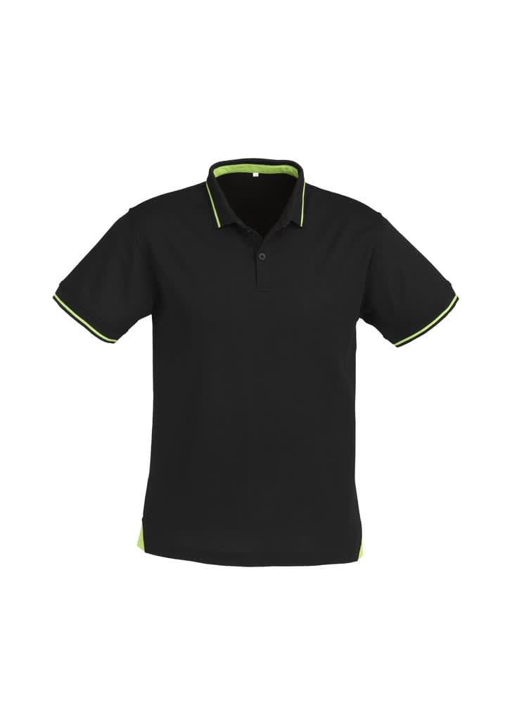 Mens Jet Short Sleeve Polo - P226MS Image Black/Bright Green
