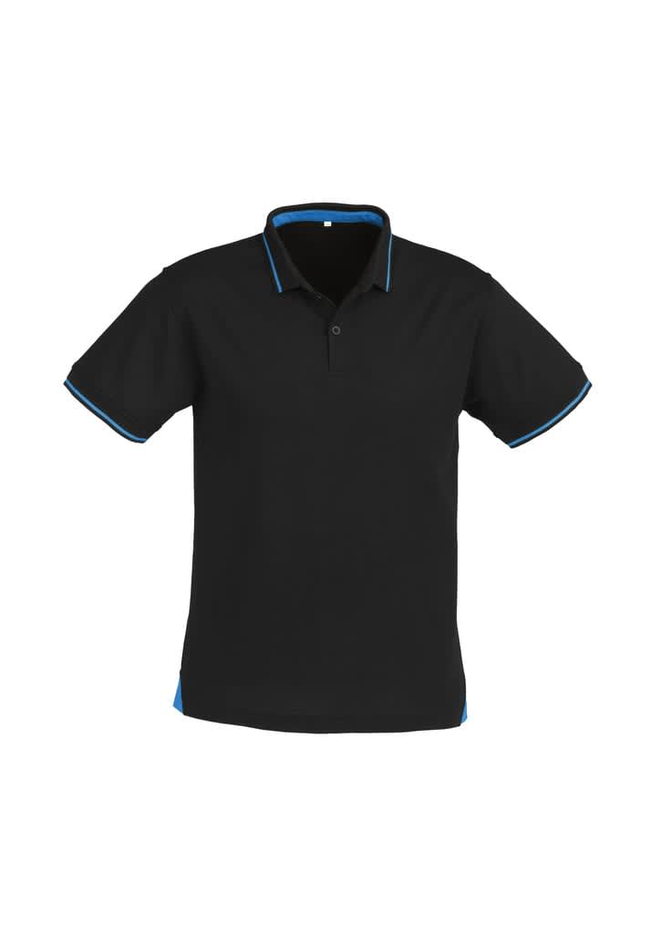Mens Jet Short Sleeve Polo - P226MS Image Black/Cyan