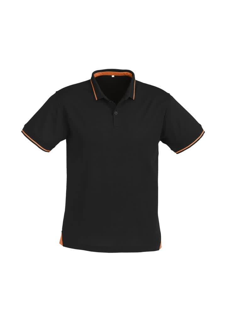 Mens Jet Short Sleeve Polo - P226MS Image Black/Orange