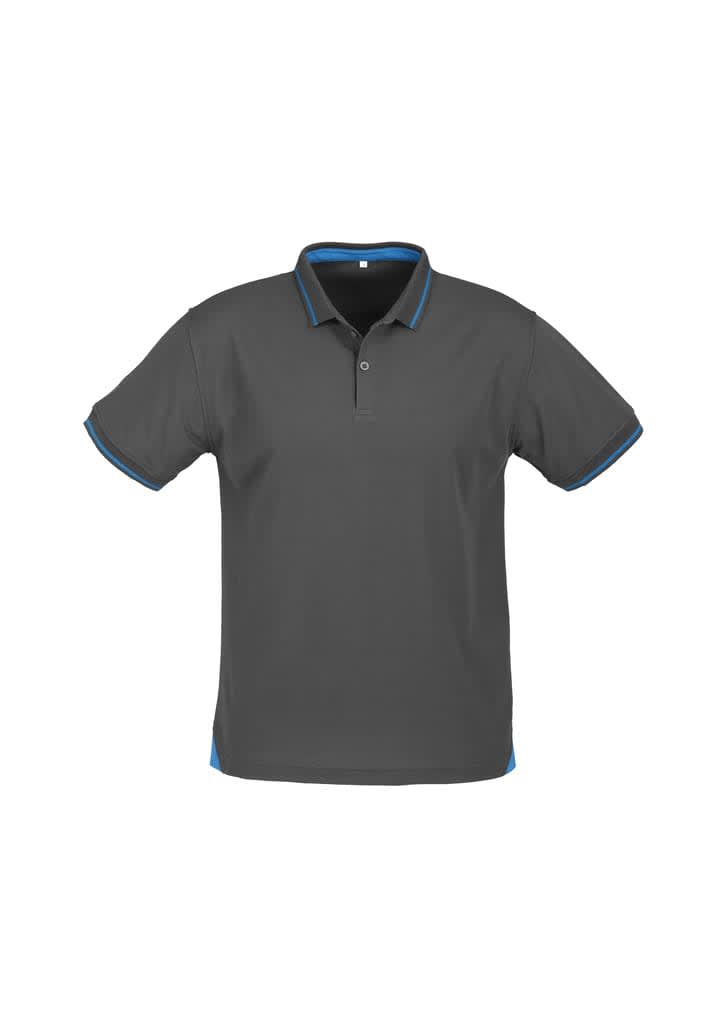 Mens Jet Short Sleeve Polo - P226MS Image Steel Grey/Cyan