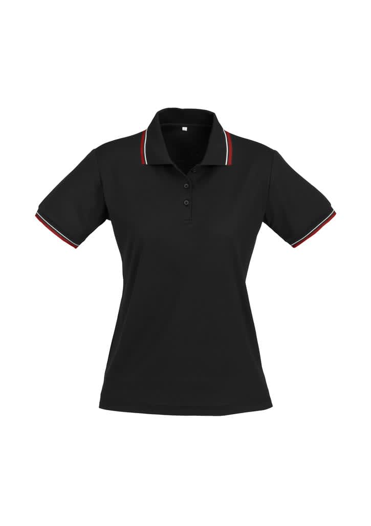 Womens Cambridge Short Sleeve Polo - P227LS Image Black/Red/White