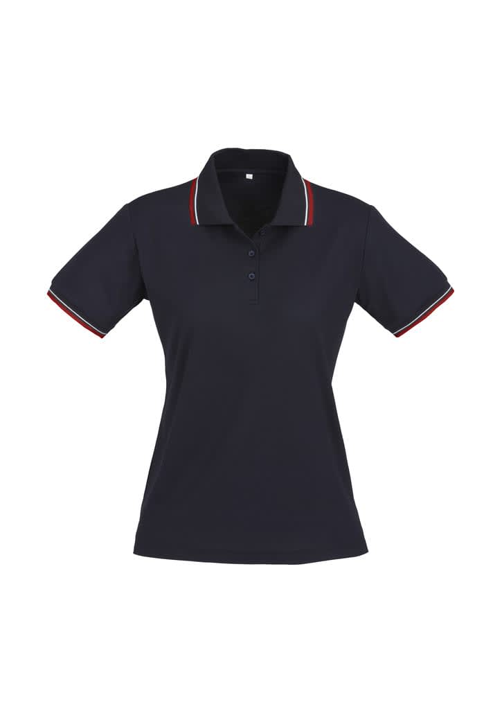 Womens Cambridge Short Sleeve Polo - P227LS Image Navy/Red/White