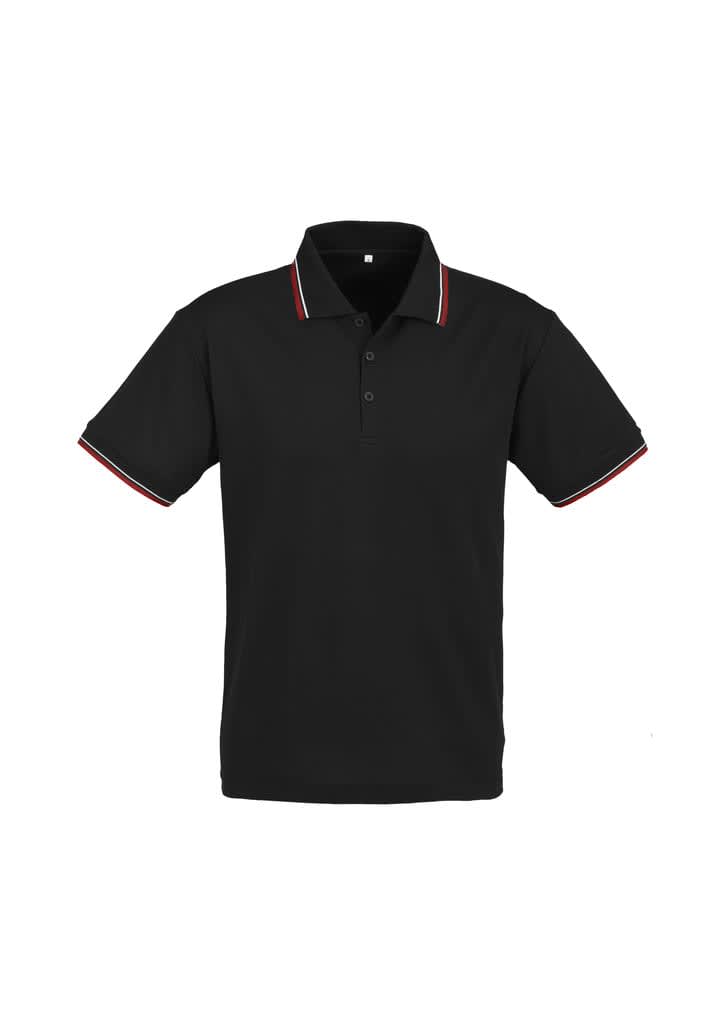 Mens Cambridge Short Sleeve Polo - P227MS Image Black/Red/White