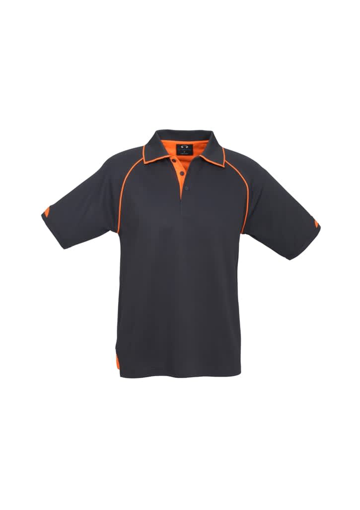 Mens Fusion Short Sleeve Polo - P29012 Image Grey/Fluoro Orange