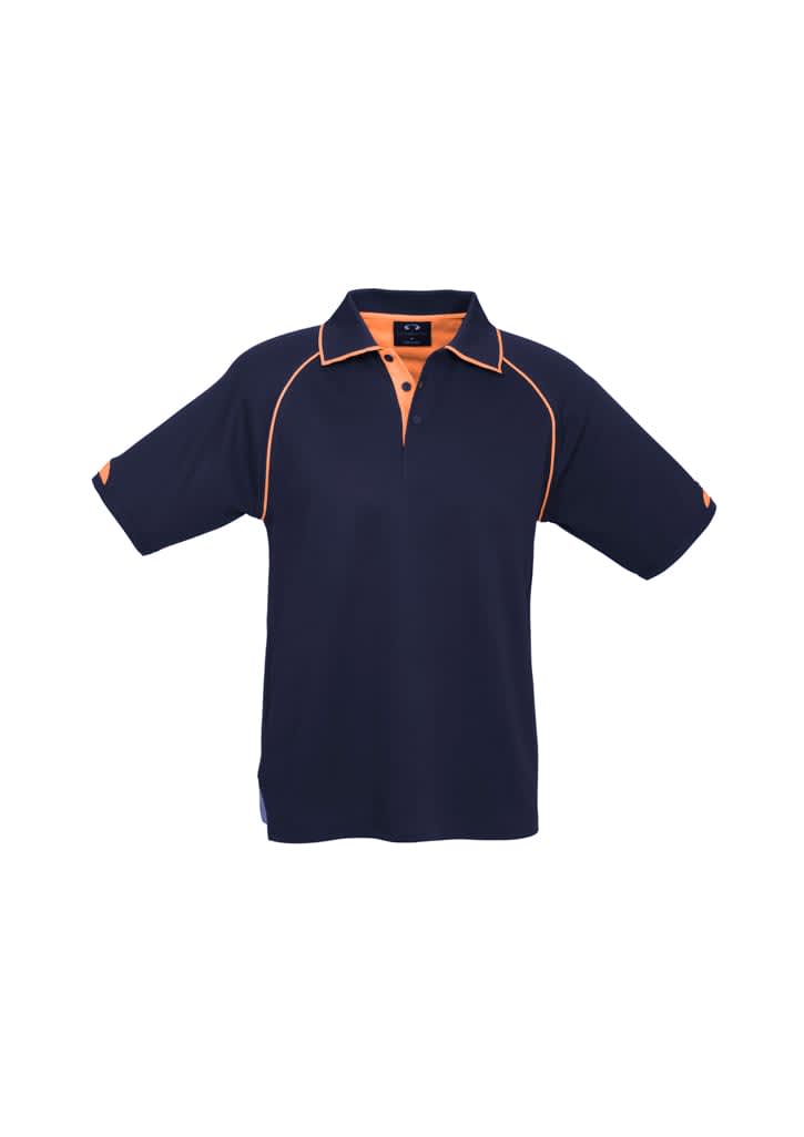 Mens Fusion Short Sleeve Polo - P29012 Image Navy/Fluoro Orange