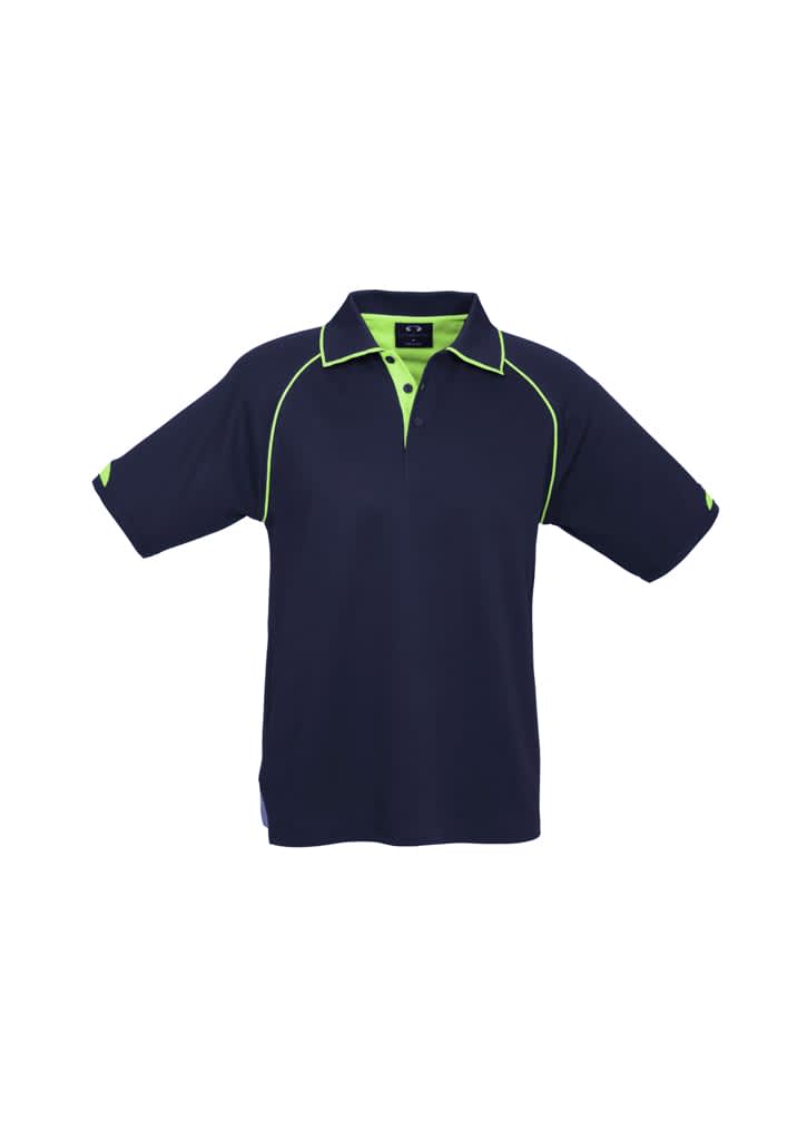 Mens Fusion Short Sleeve Polo - P29012 Image Navy/Fluoro Yellow/Lime