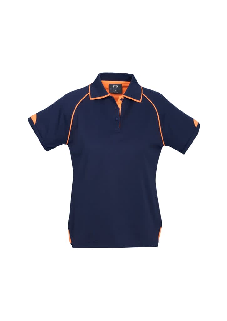 Womens Fusion Short Sleeve Polo - P29022 Image Navy/Fluoro Orange