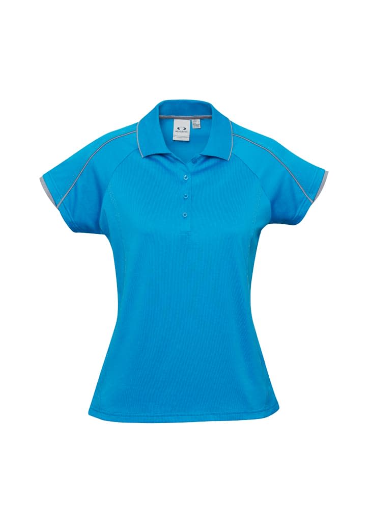 Womens Blade Short Sleeve Polo - P303LS Image Cyan/Silver Grey