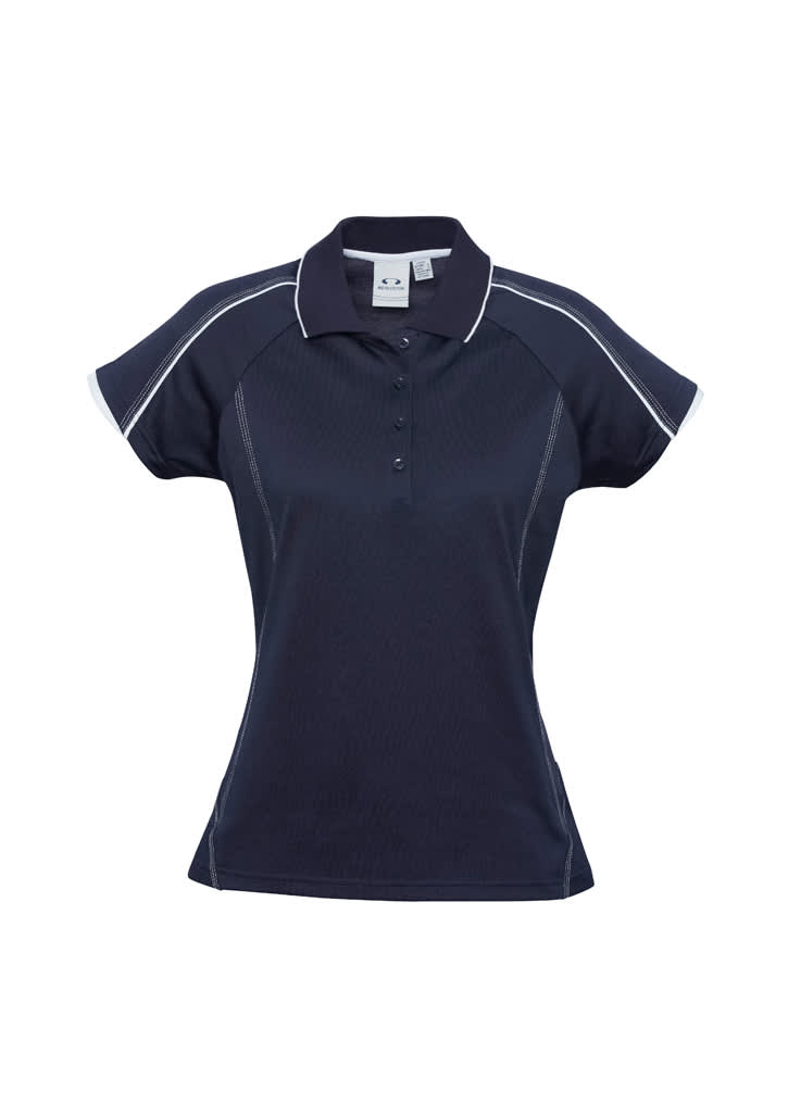 Womens Blade Short Sleeve Polo - P303LS Image Navy/White