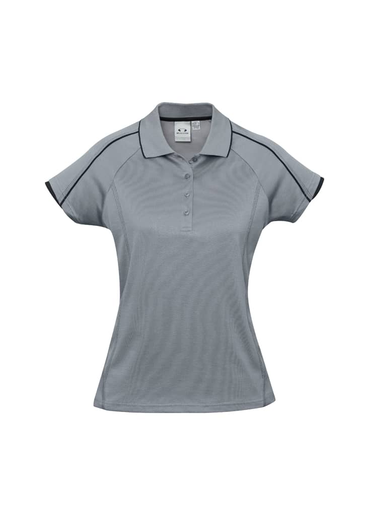 Womens Blade Short Sleeve Polo - P303LS Image Silver Grey/Black