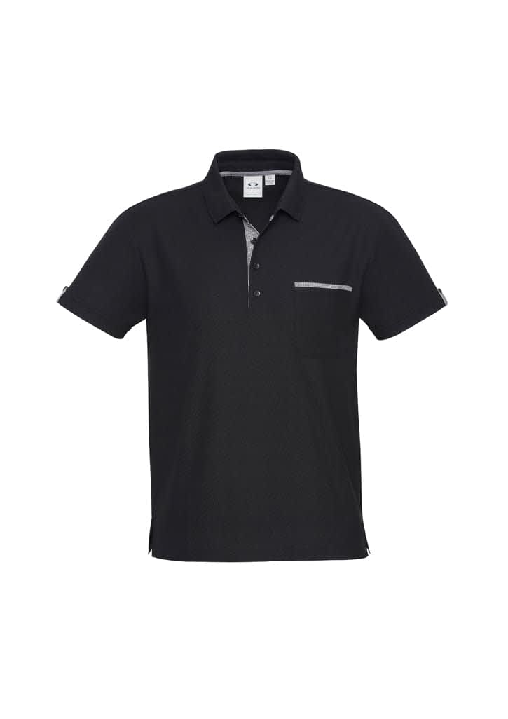 Mens Edge Short Sleeve Polo - P305MS Image Black/Check