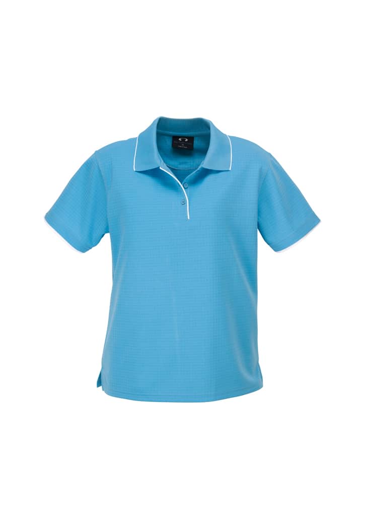 Ladies Elite Polo - P3225 Image Aqua Blue/White