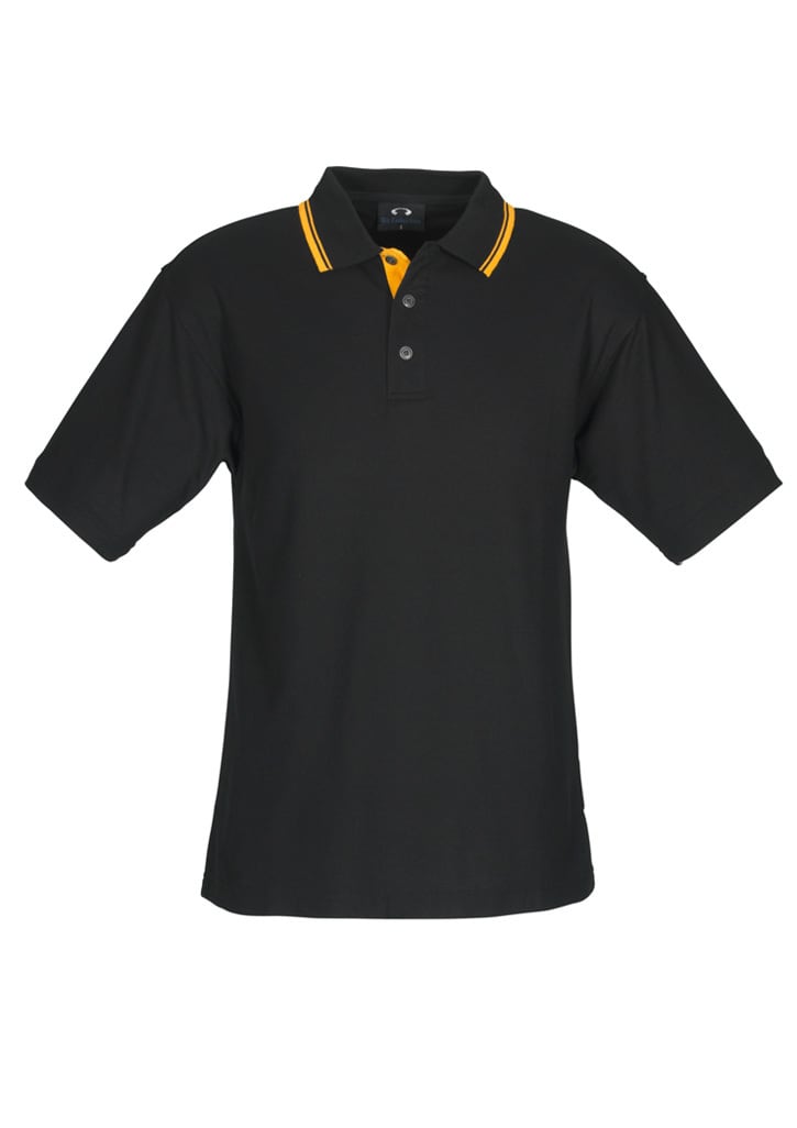 Kids Close Pique Knit Polo - P4000B Image Black/Gold