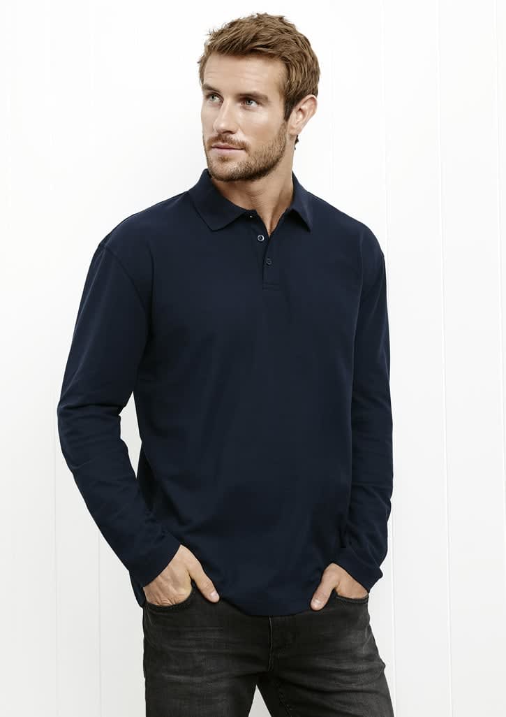  Crew Mens L/S Polo | Branded Polo | Custom Polo NZ | Fashion Biz | Withers & Co