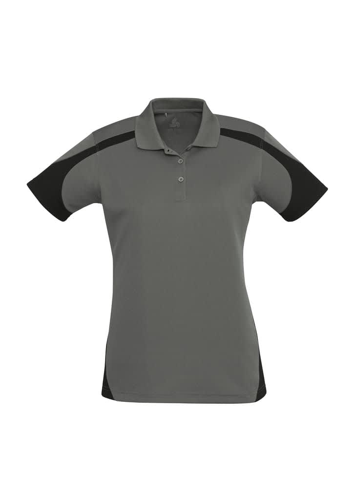 Womens Talon Short Sleeve Polo - P401LS Image Ash/Black