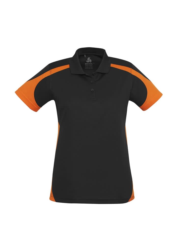 Womens Talon Short Sleeve Polo - P401LS Image Black/Orange