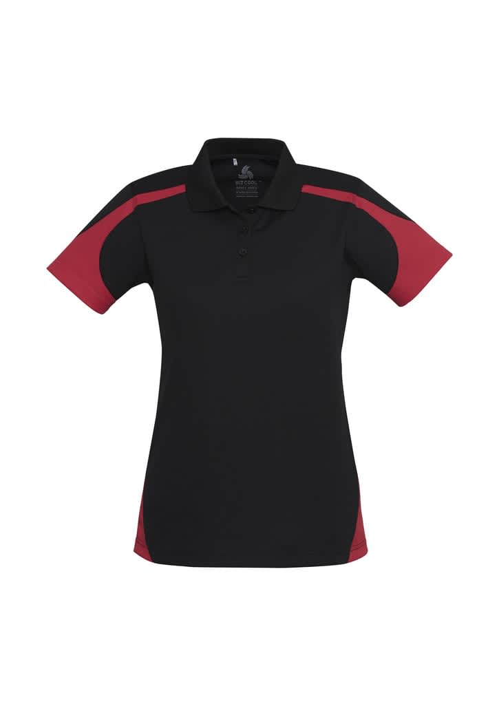 Womens Talon Short Sleeve Polo - P401LS Image Black/Red