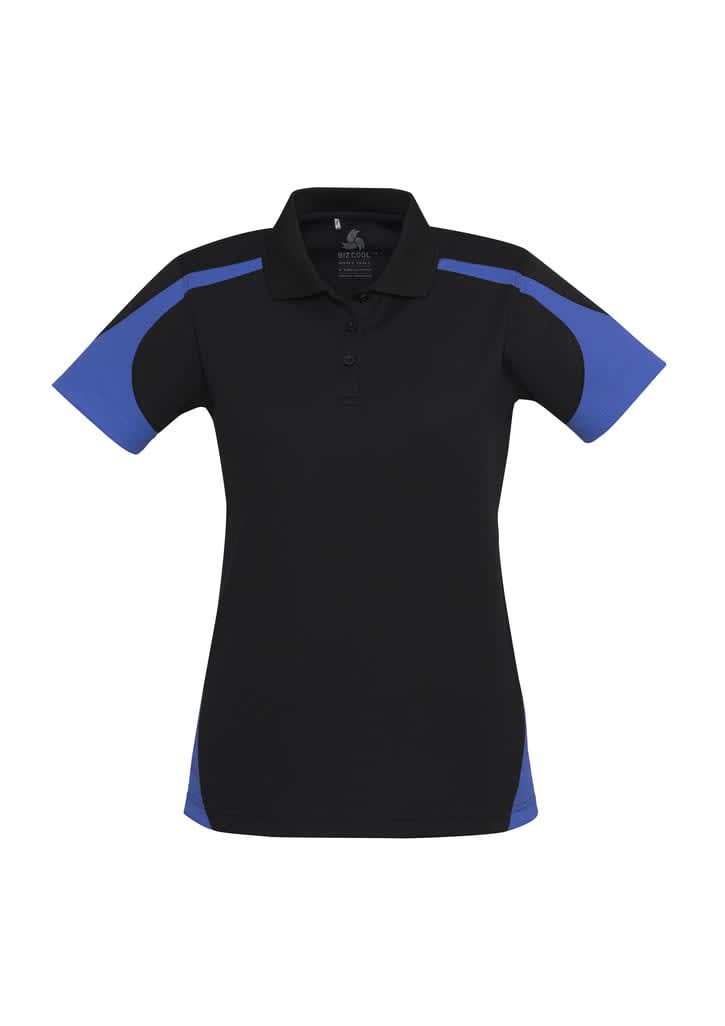 Womens Talon Short Sleeve Polo - P401LS Image Black/Royal