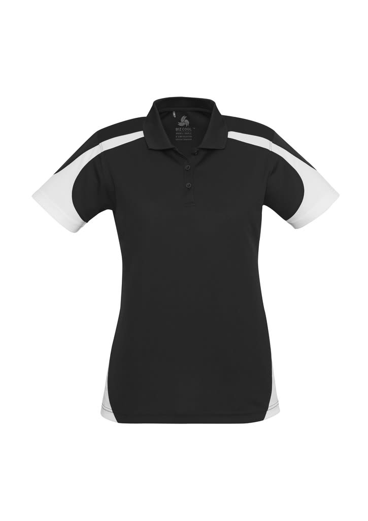 Womens Talon Short Sleeve Polo - P401LS Image Black/White