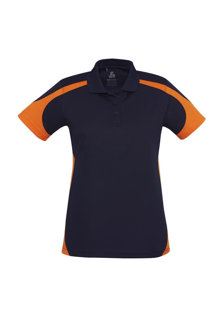 Womens Talon Short Sleeve Polo - P401LS Image Navy/Orange