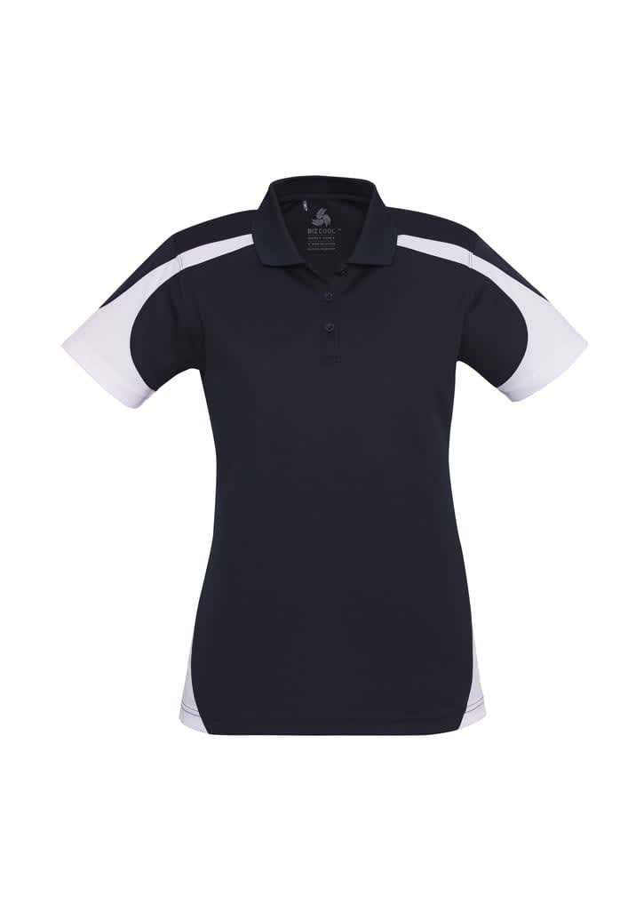 Womens Talon Short Sleeve Polo - P401LS Image Navy/White