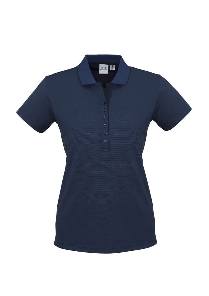Womens Shadow Short Sleeve Polo - P501LS Image Carbon Blue